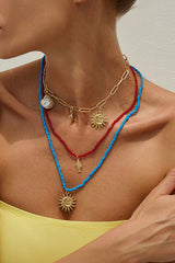 Bohemian Sunflower Multi-layer Pearl Shell Necklace