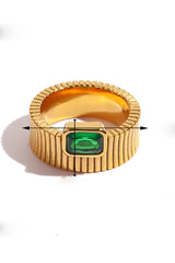 Fashionable Inlaid Zircon Stainless Steel Gold-plated Ring