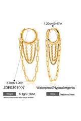 Stylish Titanium Steel Tassel Chain Earrings