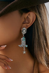 Western Cowboy Hat and Boots Pendant Earrings