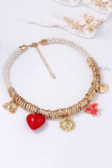 Fashionable Circle-shaped Metal Oil Drop Pendant Necklace