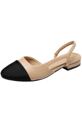 Fashionable Color-blocked Elegant French Thick-heeled Sandals