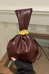 Retro Pleated Simple Bucket Bag