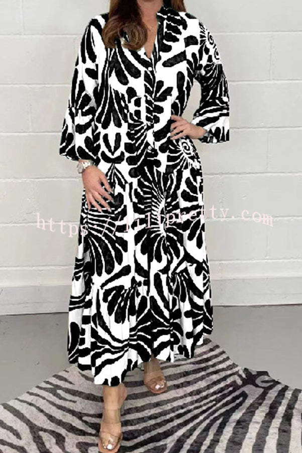Budding Beauty Printed Swing Loose Maxi Dress