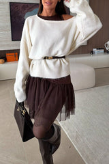 Upper East Chic Knit Wide Neck Long Sleeve Relaxed Sweater
