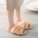 Plush cross-floor cotton slippers