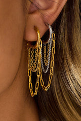 Stylish Titanium Steel Tassel Chain Earrings