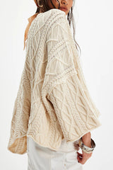 Solid Color Loose-fitting Crew Neck Short Knit Sweater