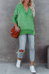 Coffee Perks Cotton Pocketed Henley Hoodie
