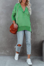 Coffee Perks Cotton Pocketed Henley Hoodie