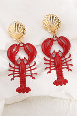 Fashion Lobster Holiday Earrings and Necklace