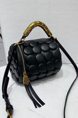 Cylindrical Classic Button Handmade Shoulder Bag