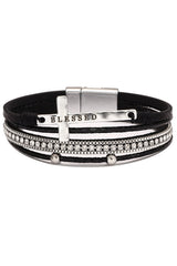 Bohemian Cross Diamond Magnetic Clasp Bracelet