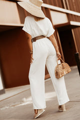 Daytime Diva Belted Wrap Relaxed Jumpsuit