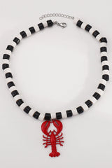 Fashion Lobster Holiday Earrings and Necklace