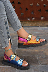Fashionable Colorful Prism-shaped Thick-soled Beach Sandals