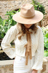 Cute and Warm Knit Cable Bow Detail Crop Sweater