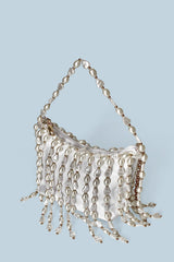 Fashionable Pearl Irregular Beaded Tassel Bag