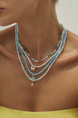 Bohemian Sunflower Multi-layer Pearl Shell Necklace