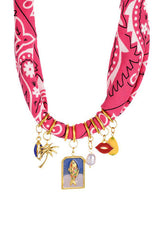 Dopamine Color Silk Scarf Fun Small Item Necklace