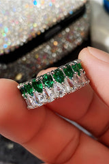 Light Luxury Double Row Drop Zircon Ring