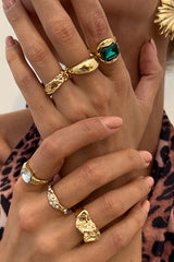 Fashionable Hollow Diamond Irregular Retro Ring