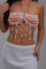 Fashion Holiday Beach Multi-layer Pearl Tassel Body Chain