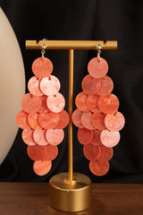 Resort Style Colorful Round Shell Tassel Earrings