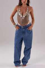 Fashion Sequin Shell Embellished Sexy Vest Body Chain