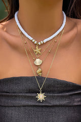 Bohemian Sunflower Multi-layer Pearl Shell Necklace