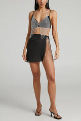 Sexy Rhinestone Tassel Mesh Body Chain