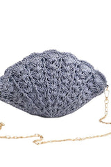 Fairy Shell Hollowed-Out Crossbody Straw Bag