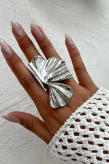 Fashion Irregular Ginkgo Leaf Shape Alloy Ring
