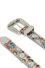 Fashionable Printed Rhinestone Letter-decorated Simple Belt