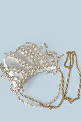 Fashionable Pearl Irregular Beaded Tassel Bag